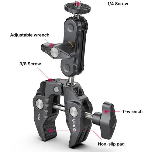 Adaptador De Bola Doble SmallRig 2164 Con Abrazadera, Brazo Mágico Ajustable Para Cámaras Y Accesorios