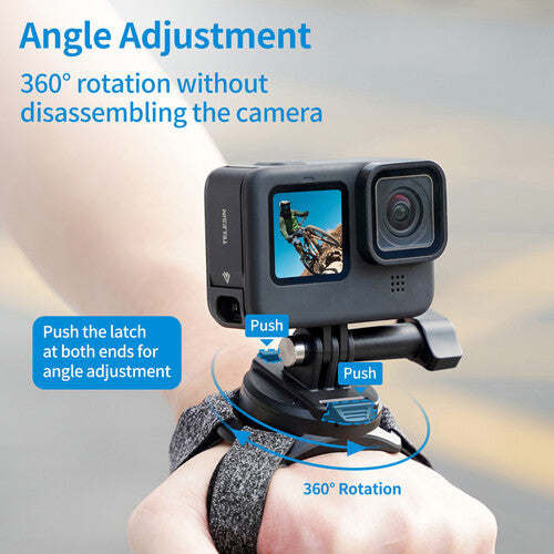Correa Strap De Muñeca Rotacion 360 Grados Telesin Para Camaras de Accion GoPro Insta