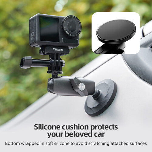 Soporte Base Ventosa Magnética Para Cámaras Accion GoPro Insta Telesin