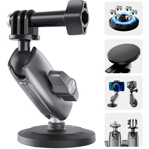 Soporte Base Ventosa Magnética Para Cámaras Accion GoPro Insta Telesin