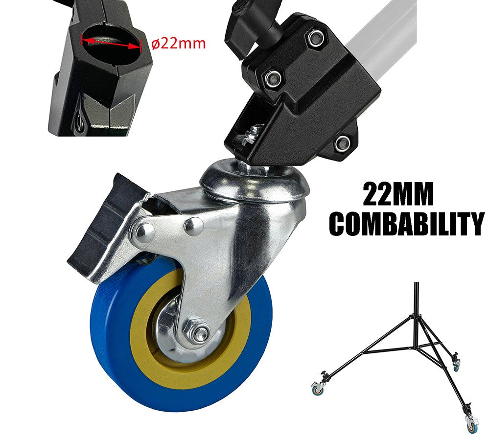 Ruedas Dolly 8cm Para Tripodes C- Stand Con Freno