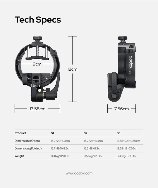 Montura Para Flash Tipo S3 Godox Bowens