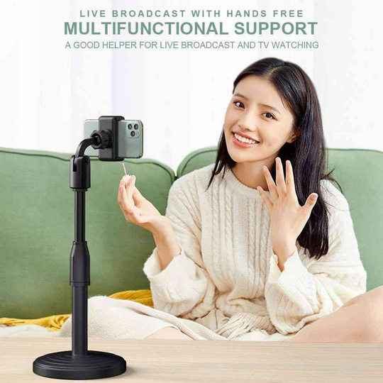 Soporte Para Celular Escritorio Base Redonda 36cm Max