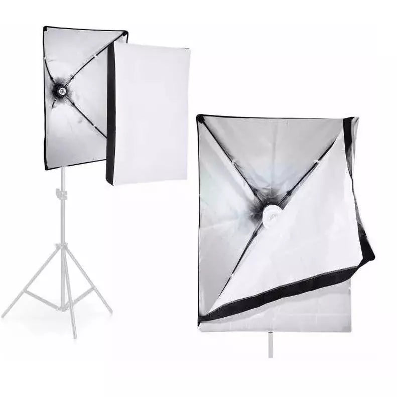 2 Kit De Iluminacion Softbox 50x70 Tripode Socket Bombillos - LA BOUTIQUE FOTOGRAFICA LA BOUTIQUE FOTOGRAFICA