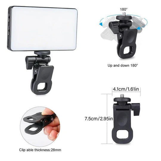 Panel Luz Led Portatil Multicolor Con Clip Para Celular Tablet Computador