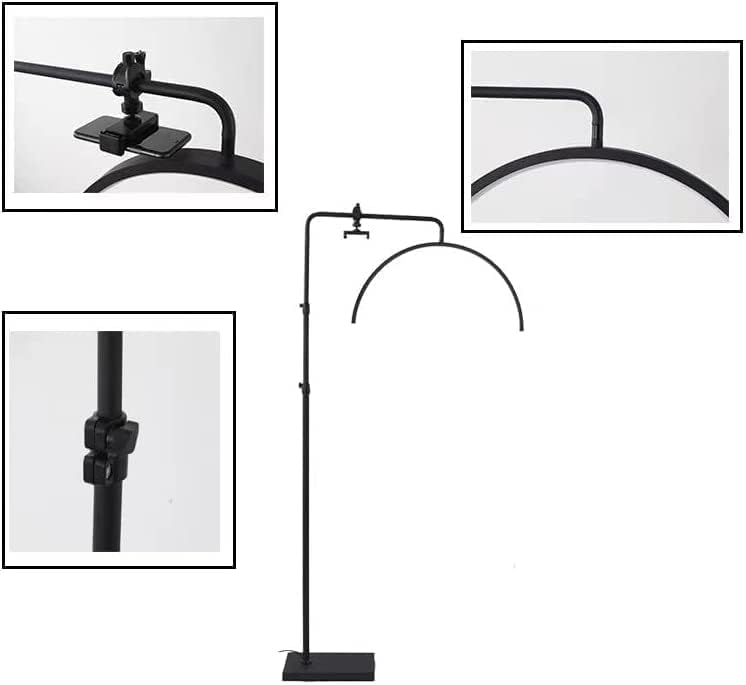 Luz Led En Media Luna 60w Profesional Para Cejas Uñas Maquillaje Soporte Al Piso Bicolor