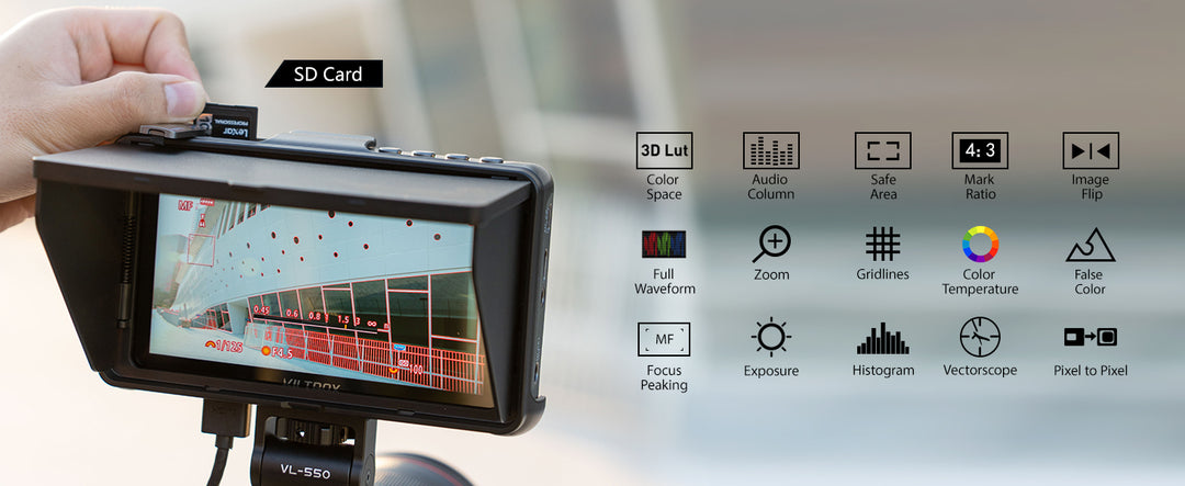Monitor Para Cámara Viltrox Táctil 4k Hdmi 5.5 Pulgadas DC550 Pro