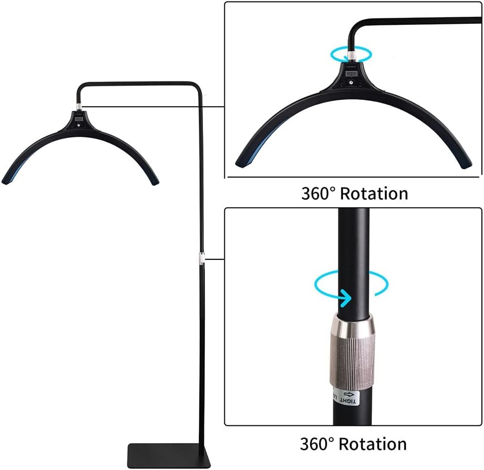 Luz Led En Media Luna 60w Profesional Para Cejas Uñas Maquillaje Soporte Al Piso Bicolor
