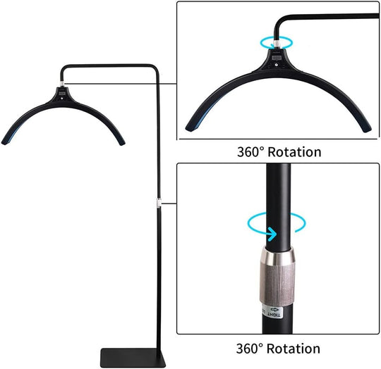 Luz Led En Media Luna 60w Profesional Para Cejas Uñas Maquillaje Soporte Al Piso Bicolor