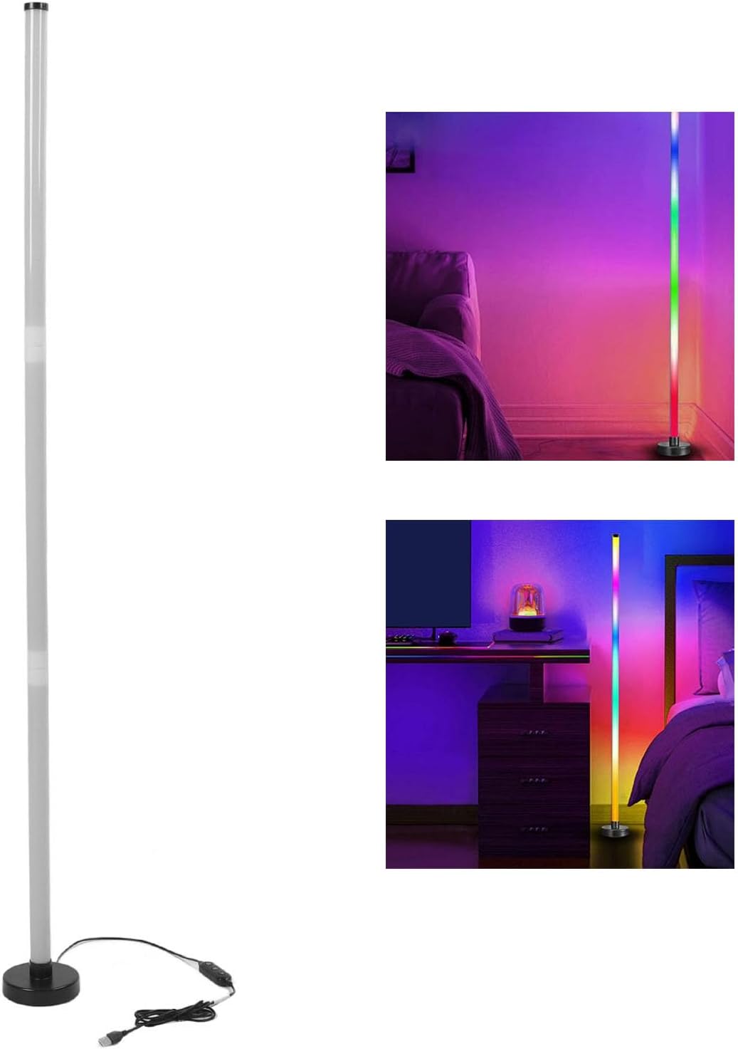 Kit 2 Barras Luz Led Rgb De Piso Ambientacion Streaming