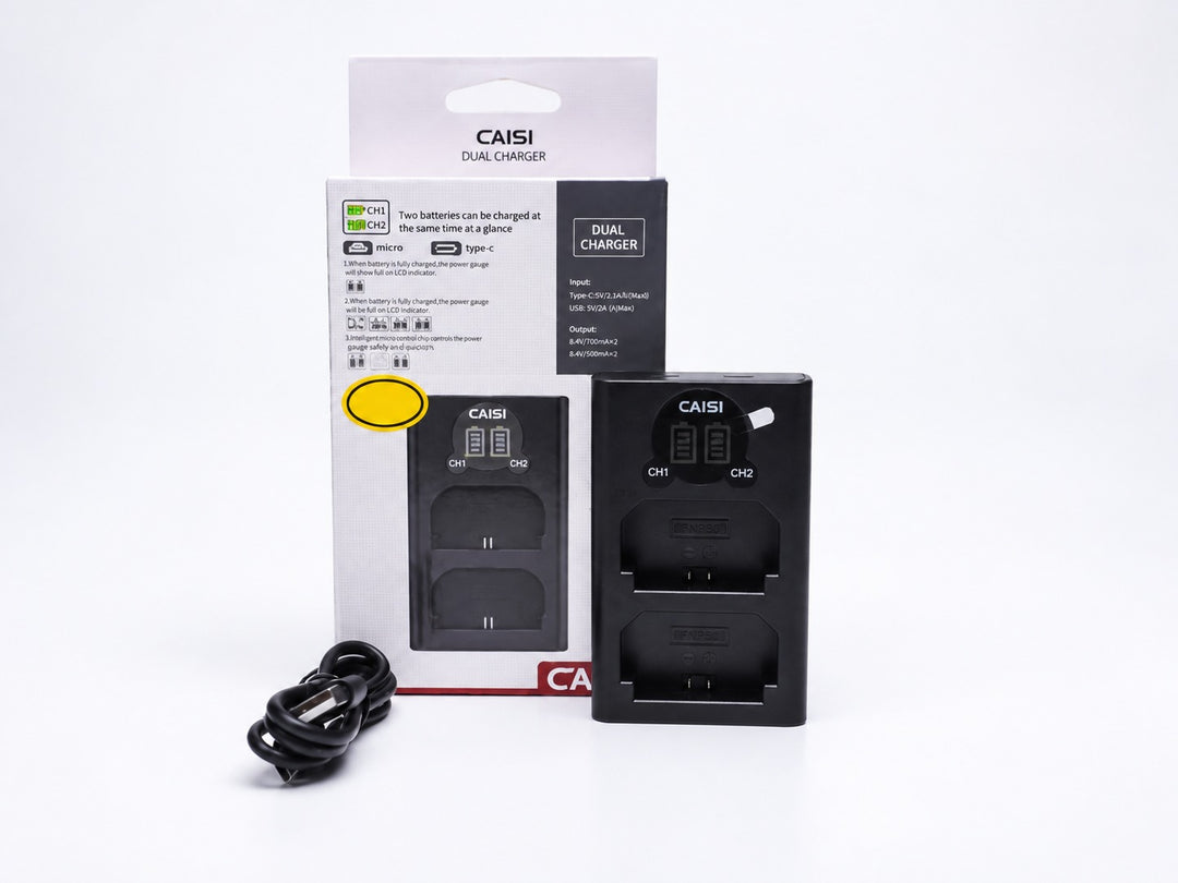 Cargador CAISI Dual Sencillo Para Bateria LP-E6NH Cámaras CANON