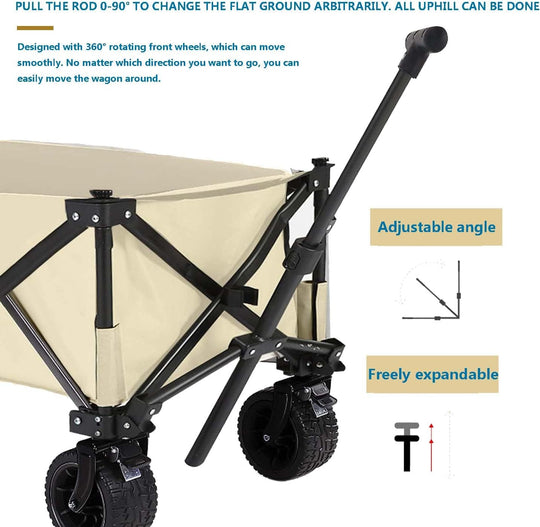 Carrito Plegable Transportador Hasta 100kg Ruedas Grandes