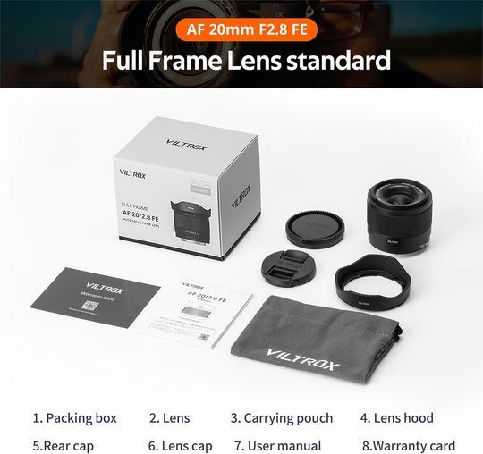Lente Viltrox Gran Angular Autofocus 20mm f/2.8 Para Sony/Nikon Full Frame