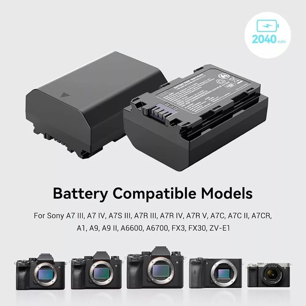 Cargador + Batería NP-FZ100 Para Cámaras Sony a9 II- Alpha a7R III- Alpha a7R IV- Alpha a7 III- Alpha A7IV- Alpha a7S III- Alpha a6600