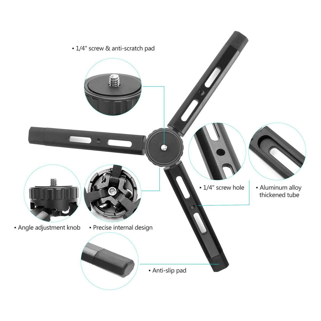 Mini Trípode De Metal Para Cámara Celular Estabilizador 1/4