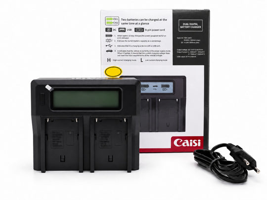 CARGADOR CAISI DUAL CARGA RAPIDA PARA BATERIAS  NP F970- NP F960- NP F550- F570- F750- F770