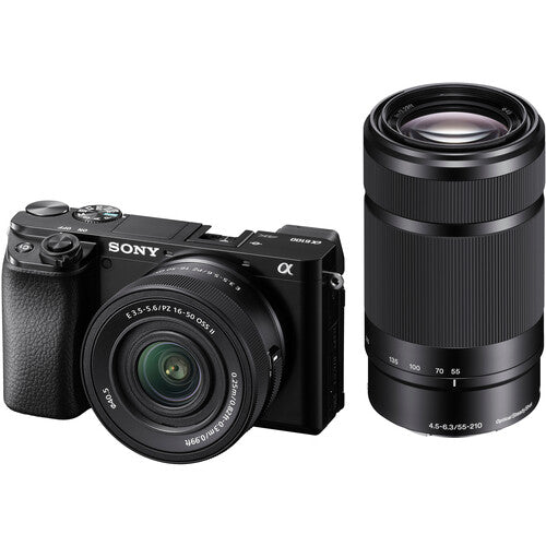 Cámara Sony Alpha a6100 Mirrorless Con Lente Zoom De 16-50II + Lente 55-210