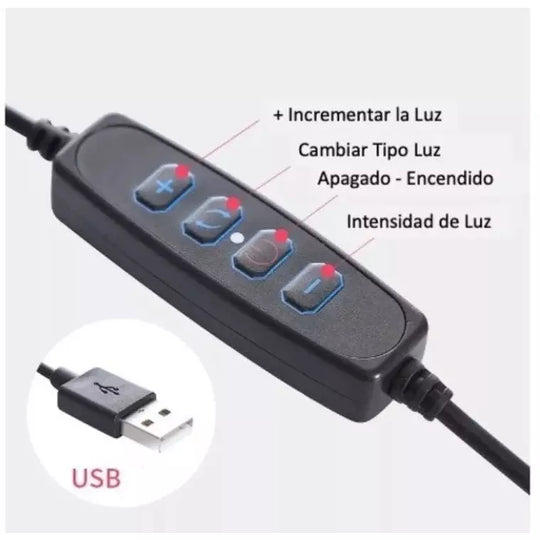 Aro De Luz 26 Cm Profesional + Tripode 2m - LA BOUTIQUE FOTOGRAFICA LA BOUTIQUE FOTOGRAFICA