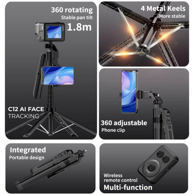 Tripode Y Palo Selfie Con Inteligencia Artificial