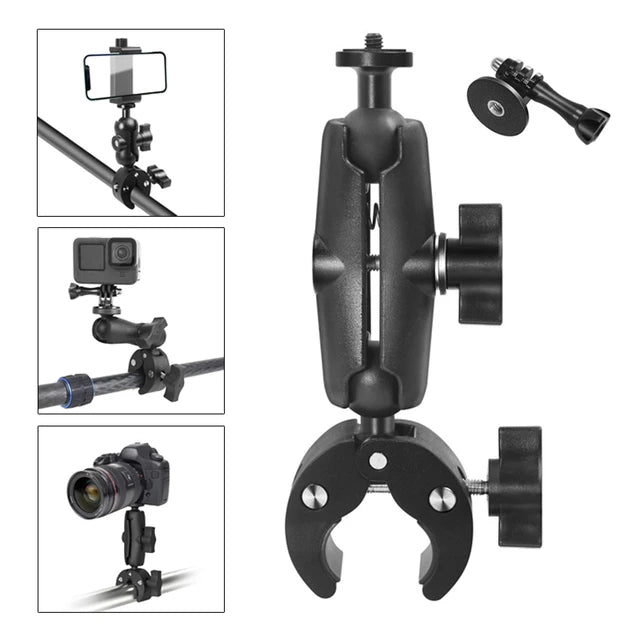 Soporte Tipo Ram 10cm Prensa Fácil Anclaje Cámaras De Acción