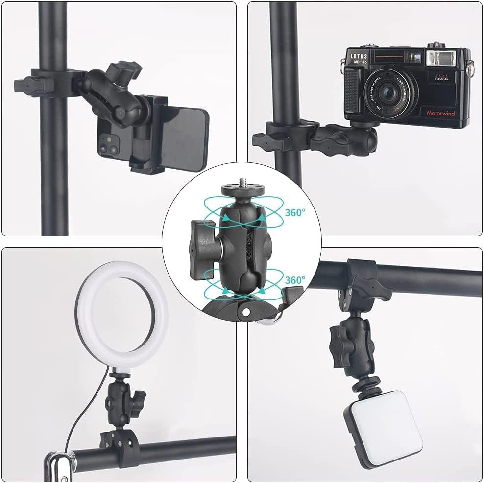 Soporte Tipo Ram 5cm Con Prensa Fácil Anclaje Cámaras Accion
