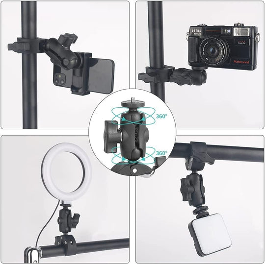 Soporte Tipo Ram 5cm Con Prensa Fácil Anclaje Cámaras Accion