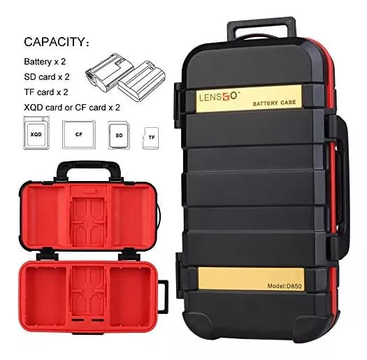 Estuche Portamemorias Y Baterias Para Camara Lensgo D850