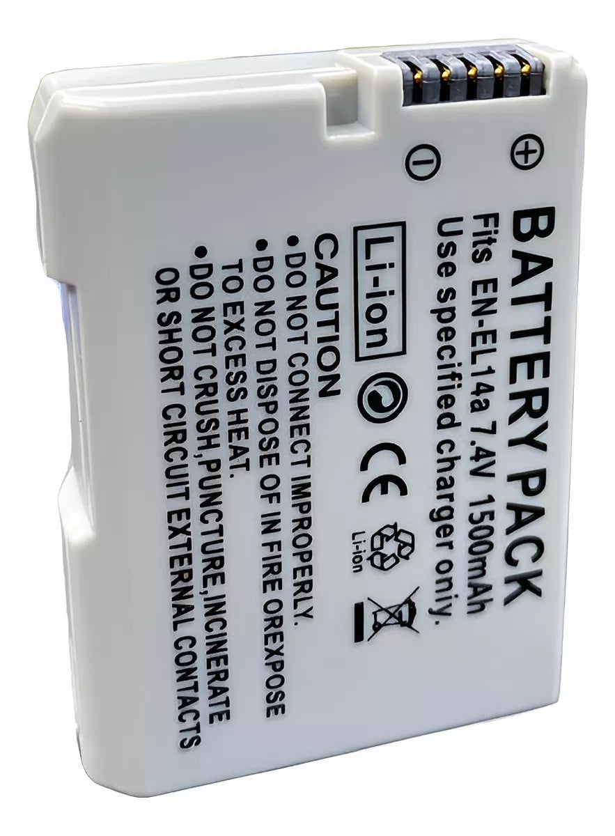 Batería EN-EL14A Cámaras Nikon D3100- D3200- D3300- D3400- D3500- D5100- D5200- D5300- D5500- D5600