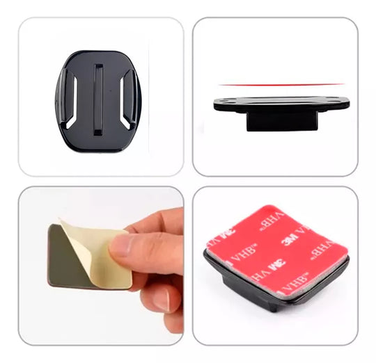 Kit Soporte J Hook+ Base Plana+ Pegatina Camaras Accion Gopro