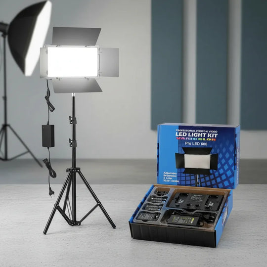 Luz Led Bicolor 40W, 2 Baterias + Cargador Adap LED600PRO