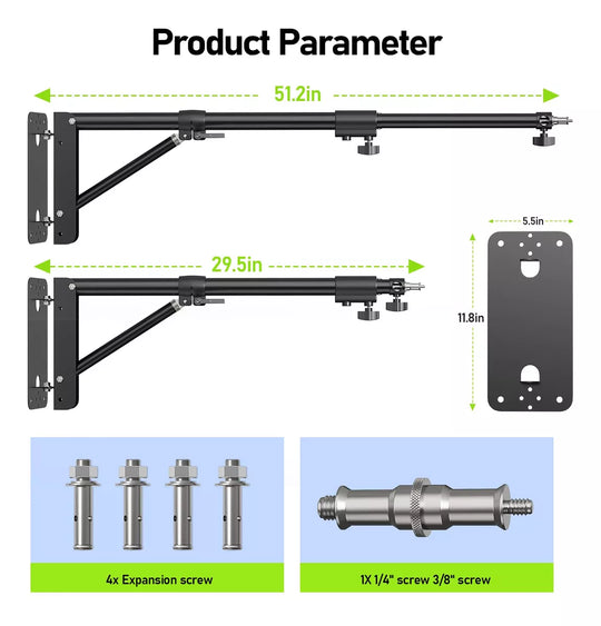 Soporte Brazo De Pared Triangular Para Montaje de Iluminacion