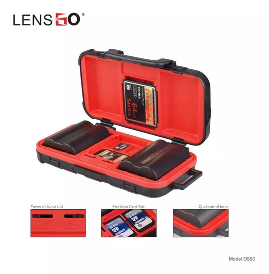 Estuche Portamemorias Y Baterias Para Camara Lensgo D850