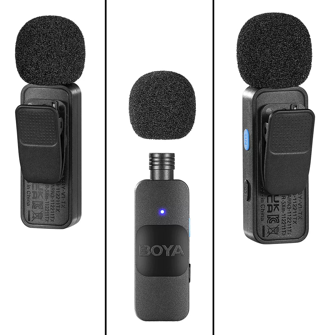 Micrófono Inalámbrico Doble Transmisor Para iPhone iPad Boya BY-V2 Plug Play