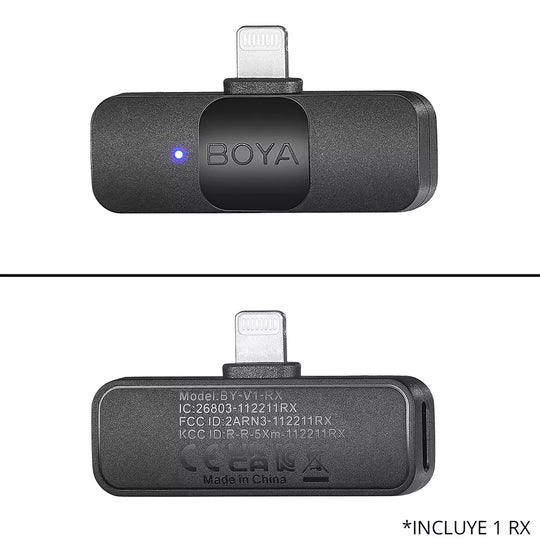 Micrófono Inalámbrico Doble Transmisor Para iPhone iPad Boya BY-V2 Plug Play