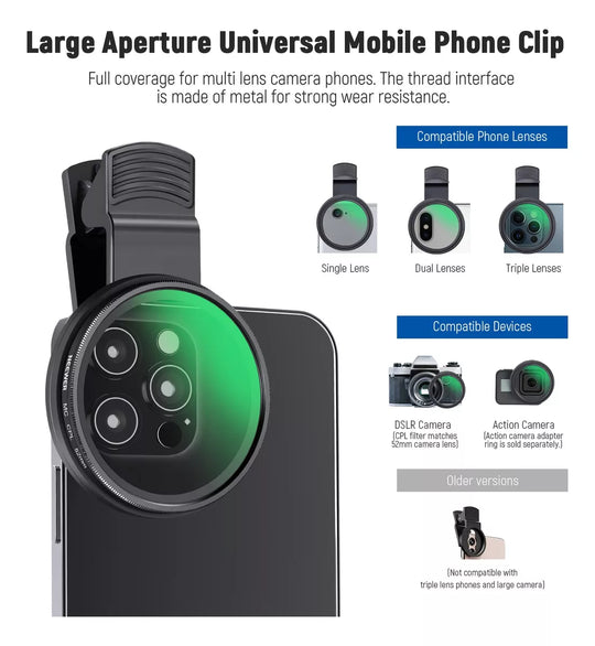 Kit Para Celular Panel Rgb + Clip Para Filtro+ Filtro CPL 52mm