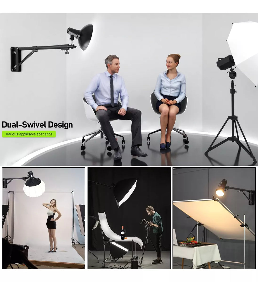 Soporte Brazo De Pared Triangular Para Montaje de Iluminacion