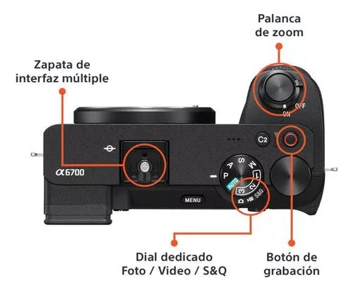 Cámara Sony Alpha a6700 Mirrorless Color Negro 4k Cuerpo