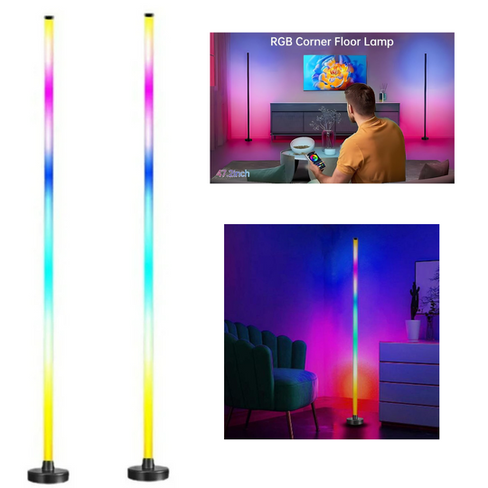 Kit 2 Barras Luz Led Rgb De Piso Ambientacion Streaming