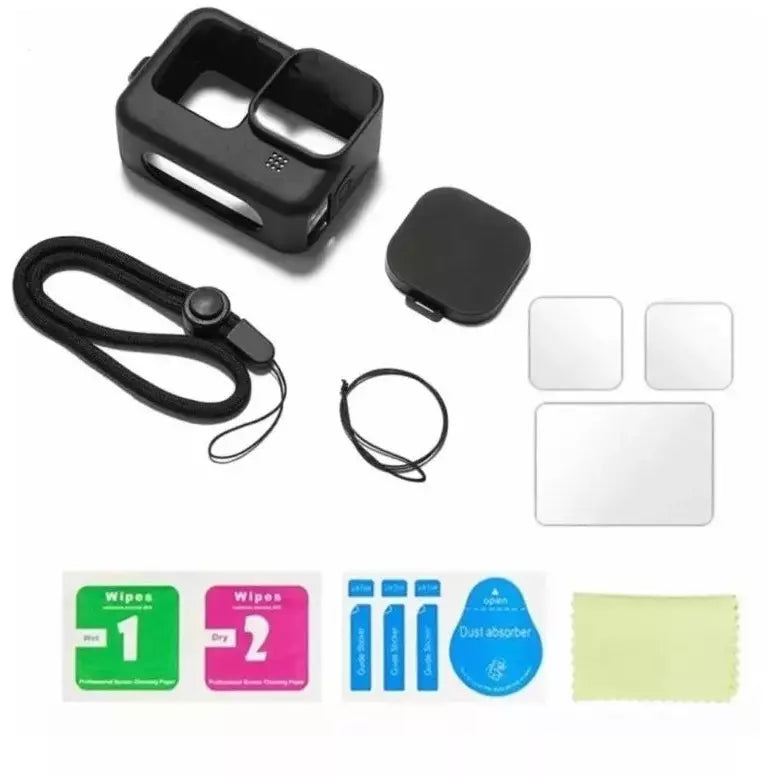 Funda Silicona Para Gopro Hero 9/10/11 + Vidrios Protectores - LA BOUTIQUE FOTOGRAFICA Funda para GoPro LA BOUTIQUE FOTOGRAFICA