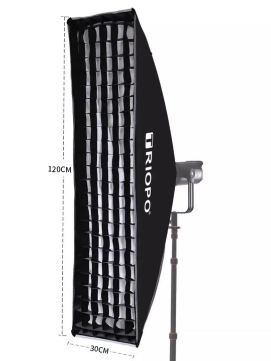 Softbox Stripbox 30x120cm Bowens Armado Rapido Triopo K3