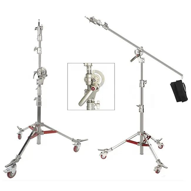 Stand De Luz Jirafa Gigante Acero Estudio Profesional 4.7m