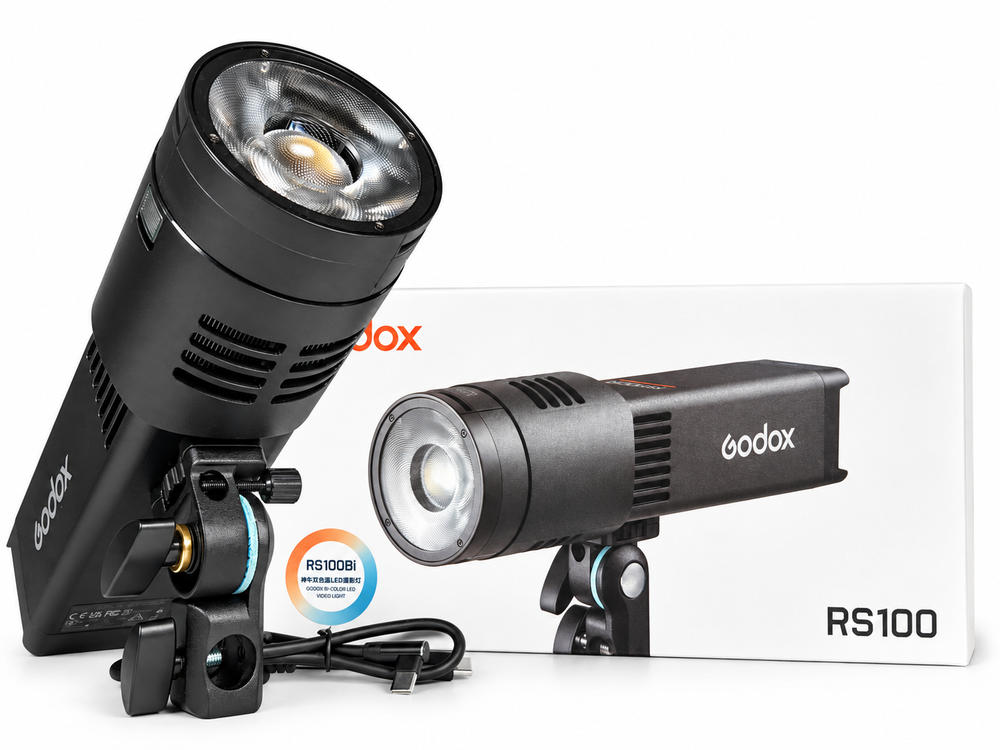 Lampara Bicolor o RGB Con Bateria Incorporada + Fresnel 100W GODOX RS100BI / RS100RG