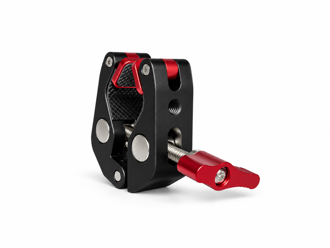 Mini Clam Tipo Cangrejo Grande Fino Con Tornillo Rojo O045
