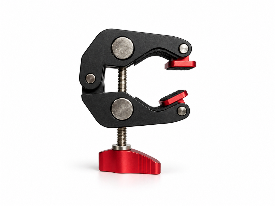 Mini Clam Tipo Cangrejo Grande Fino Con Tornillo Rojo O045