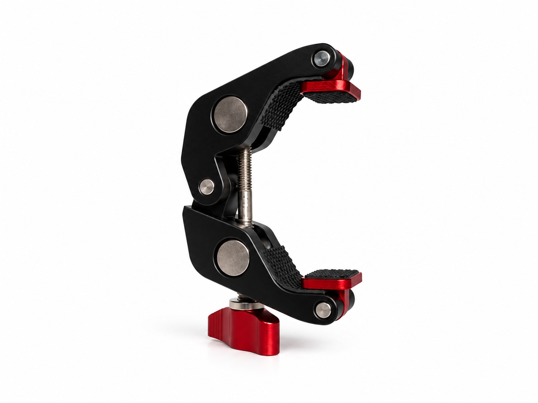 Mini Clam Tipo Cangrejo Grande Fino Con Tornillo Rojo O045