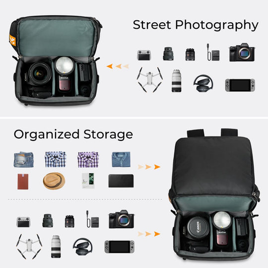 Maleta Convertible K&F Concept Para Equipo Fotografia Profesional