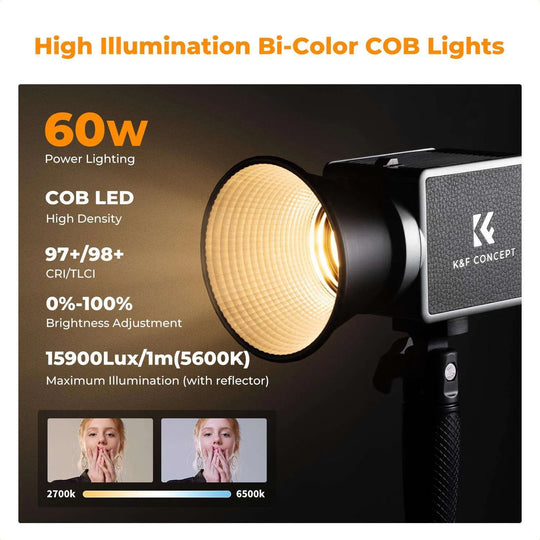 Luz Led Portatil De 60W Bicolor K&F Concept KF34045