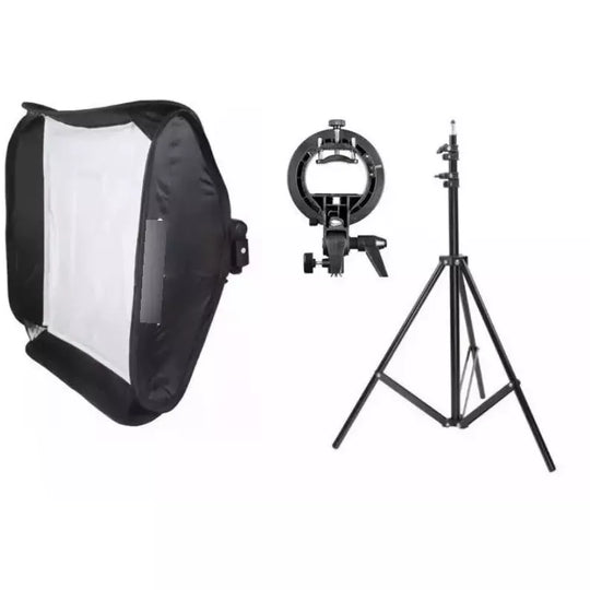 Kit Softbox Para Flash Difusor Godox 40x40cm + Tripode