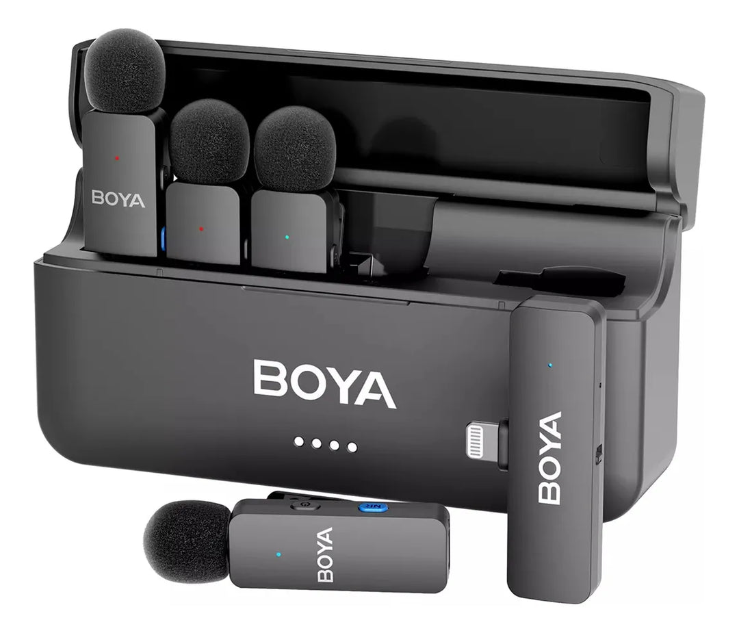 Microfono Lavalier Inalambrico Boya BYV4D Para iPhone Podcast Linghtning