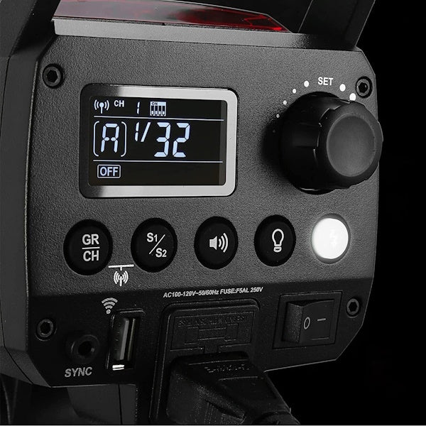 Lampara Godox MS200V Con Luz De Modelado Led Para Fotografia